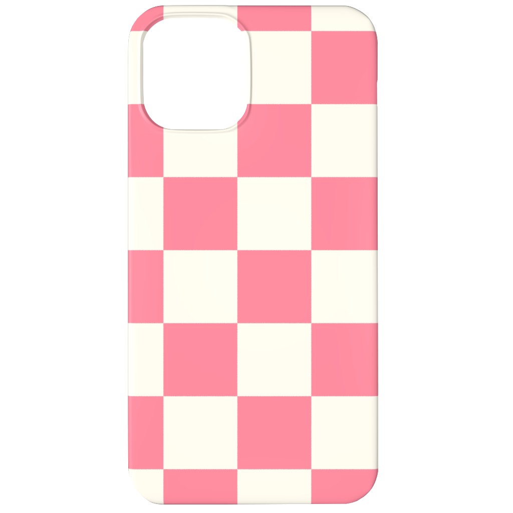 Checkered Pattern - Pink Phone Case, Silicone Liner Case, Matte, iPhone 11, Pink