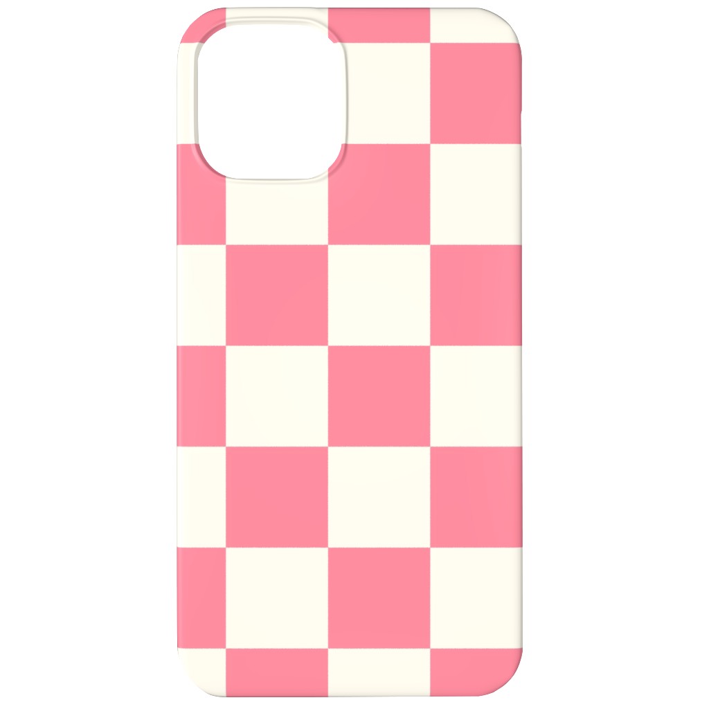 Checkered Pattern - Pink Phone Case, Silicone Liner Case, Matte, iPhone 11, Pink, Bright Pink