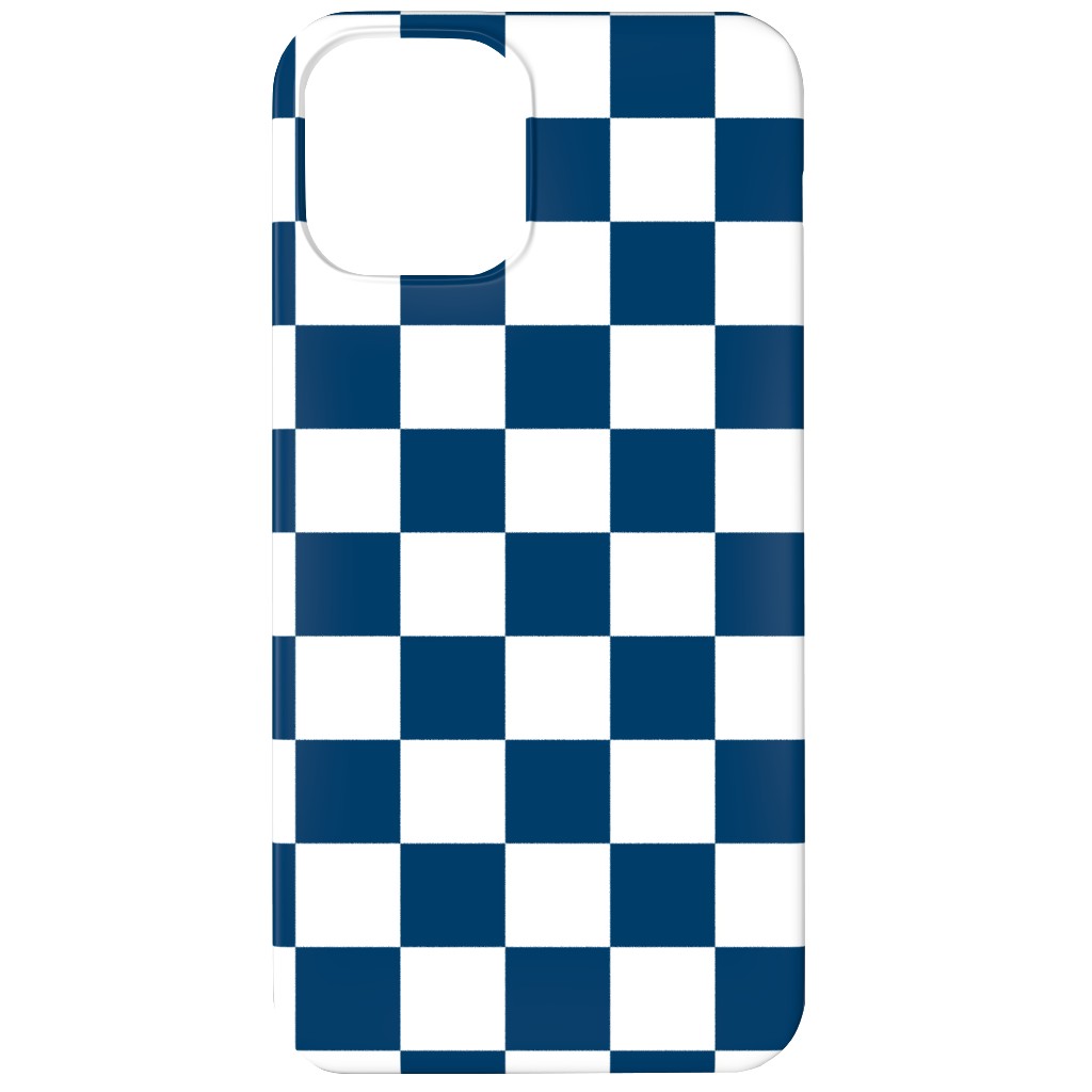 Wonderland Checkerboard - Lonely Angel Blue & White Phone Case, Silicone Liner Case, Matte, iPhone 11, Blue, True Blue