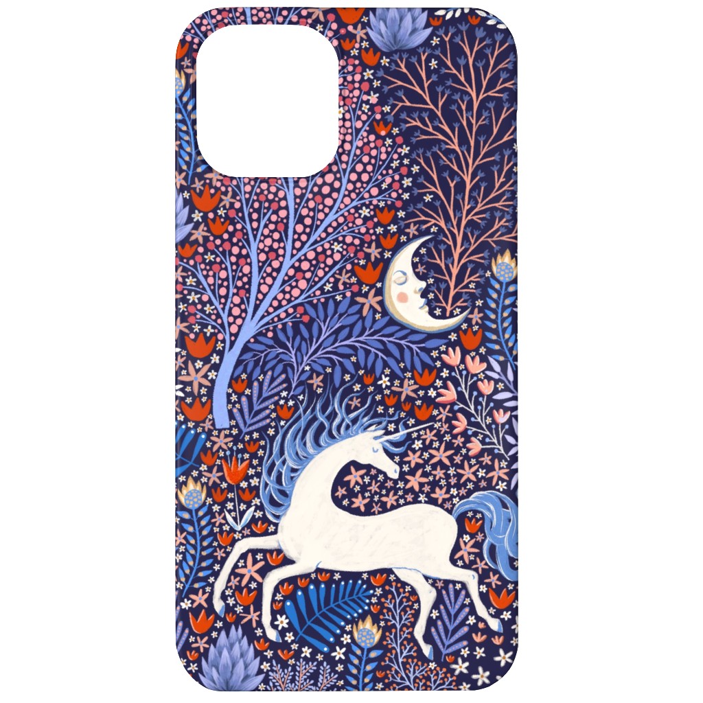 Unicorn in Nocturnal Forest - Purple Phone Case, Silicone Liner Case, Matte, iPhone 11, Purple