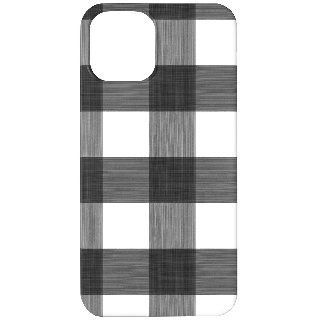 Cross Hatch Plaid Phone Case, Silicone Liner Case, Matte, iPhone 11, Black, Metal
