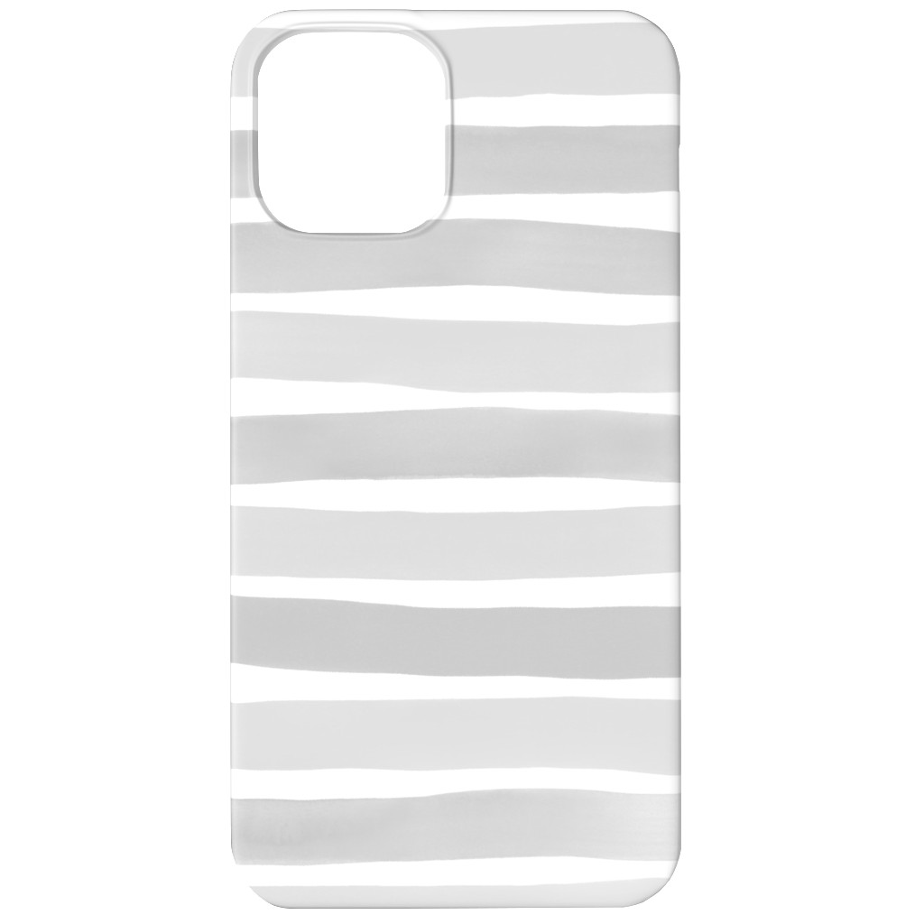 Imperfect Watercolor Stripes Phone Case, Silicone Liner Case, Matte, iPhone 11, Gray, Silver Lining