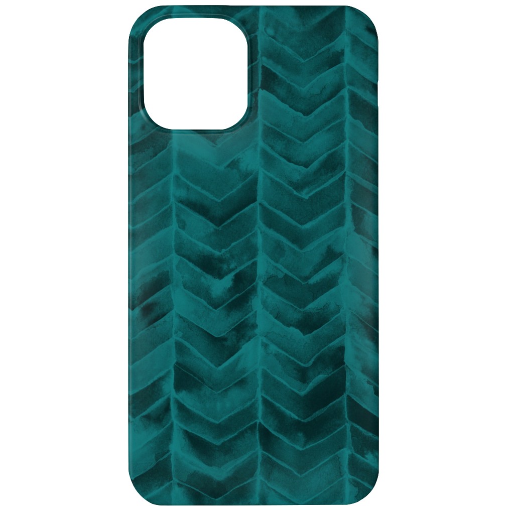 Watercolor Chevron Phone Case, Silicone Liner Case, Matte, iPhone 11, Green, Seaweed