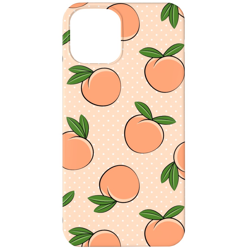Peachy Polka Dots - Peach Phone Case, Silicone Liner Case, Matte, iPhone 11, Orange