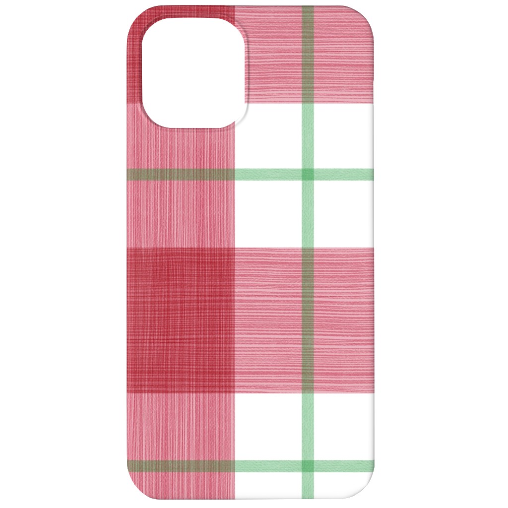 Double Plaid Phone Case, Silicone Liner Case, Matte, iPhone 11, Red