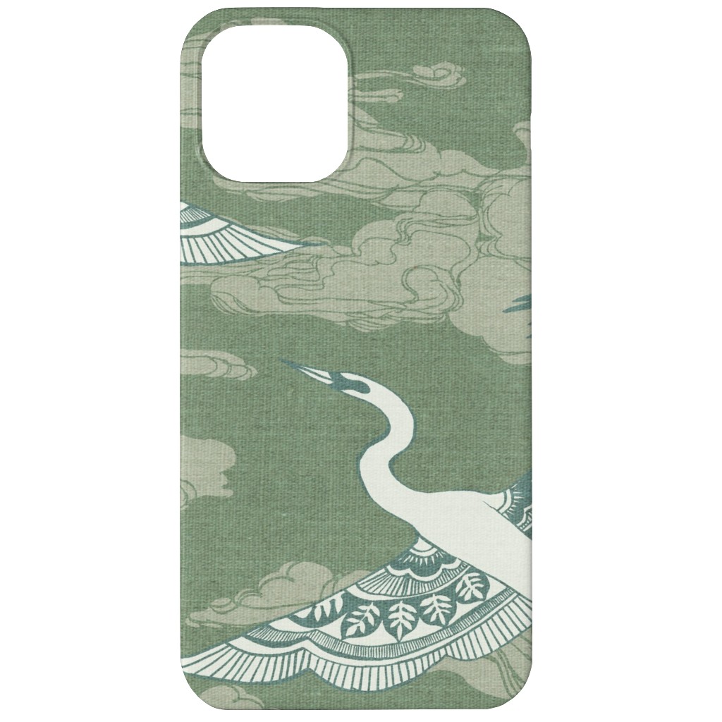 Egrets - Green Phone Case, Silicone Liner Case, Matte, iPhone 11, Green, Classic Green