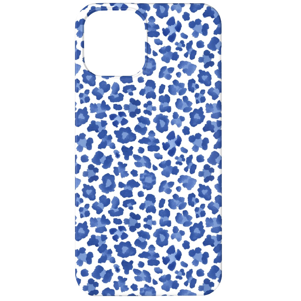 Leopard Pattern Print Phone Case, Silicone Liner Case, Matte, iPhone 11, Blue, Blue