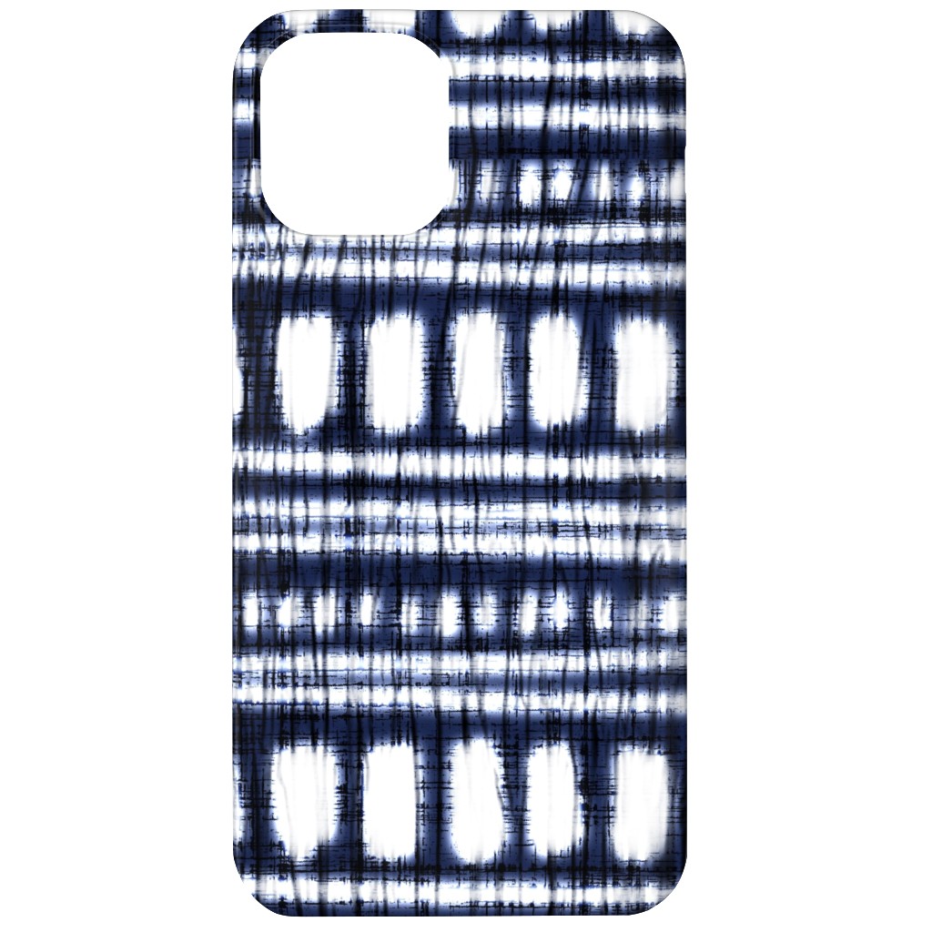 Shibori - Organic and Loose Lines and Dots Phone Case, Silicone Liner Case, Matte, iPhone 11, Blue
