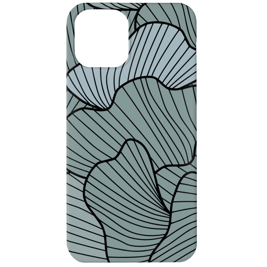 Layered Ginko Leaves Phone Case, Silicone Liner Case, Matte, iPhone 11, Green, Classic Green