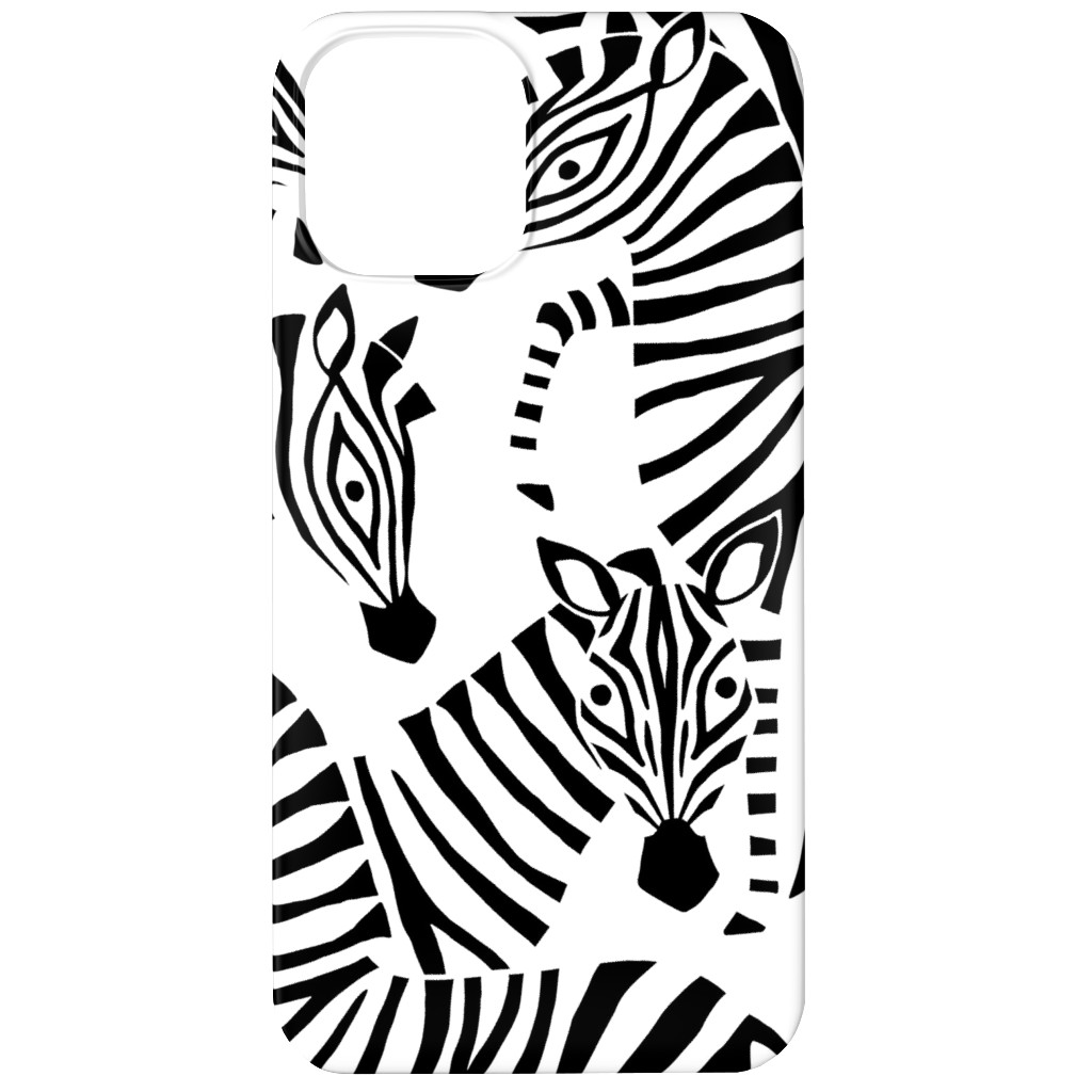 Zebras - Black & White Phone Case, Silicone Liner Case, Matte, iPhone 11, Black