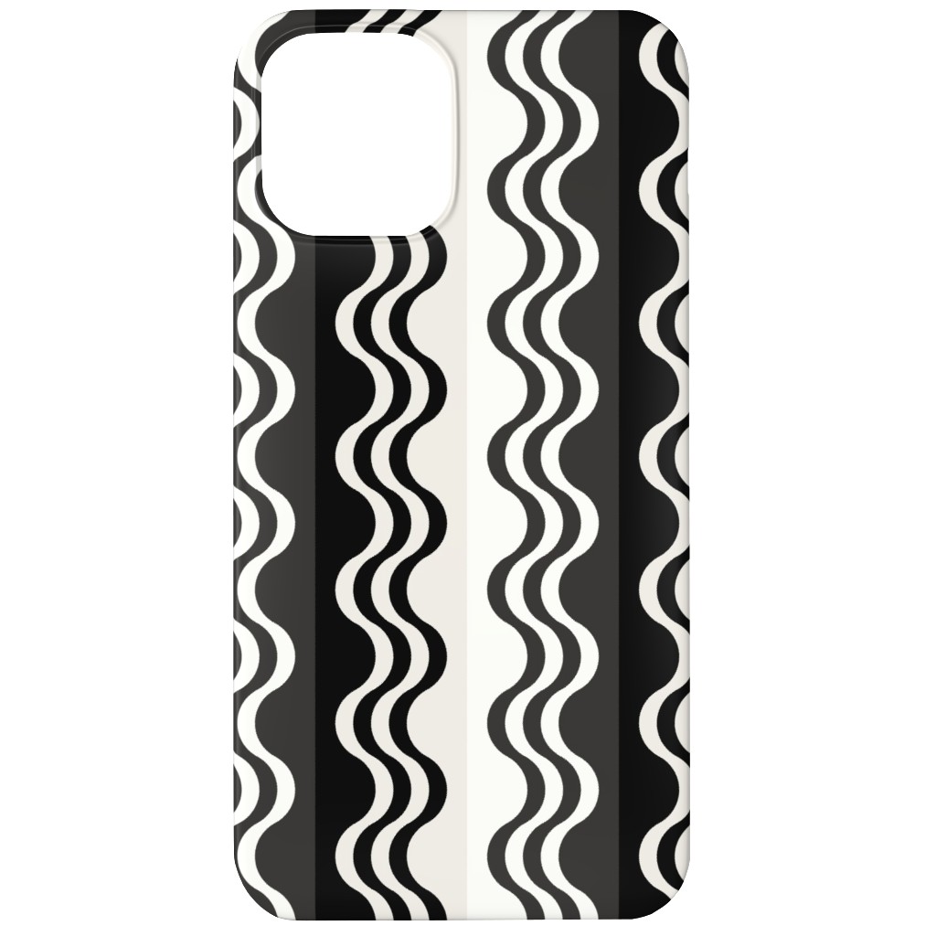 Sea Shell Waves - Grey Phone Case, Silicone Liner Case, Matte, iPhone 11, Black, Black