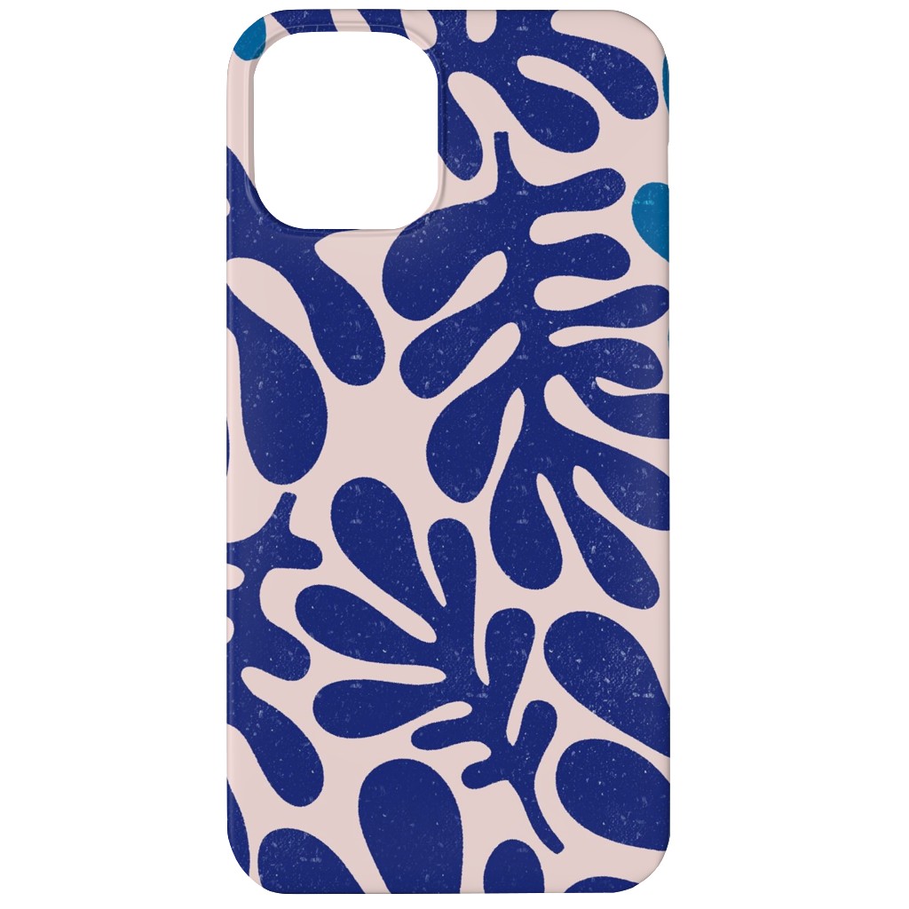 Organic Leaves - Blue Phone Case, Silicone Liner Case, Matte, iPhone 11, Blue, True Blue