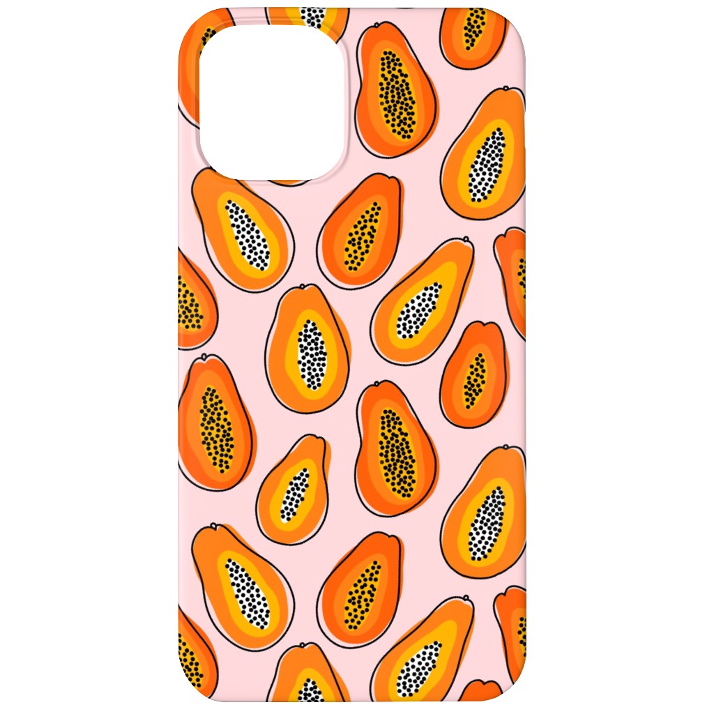 Abstract Papayas - Pink Phone Case, Slim Case, Matte, iPhone 11, Pink, Bright Pink
