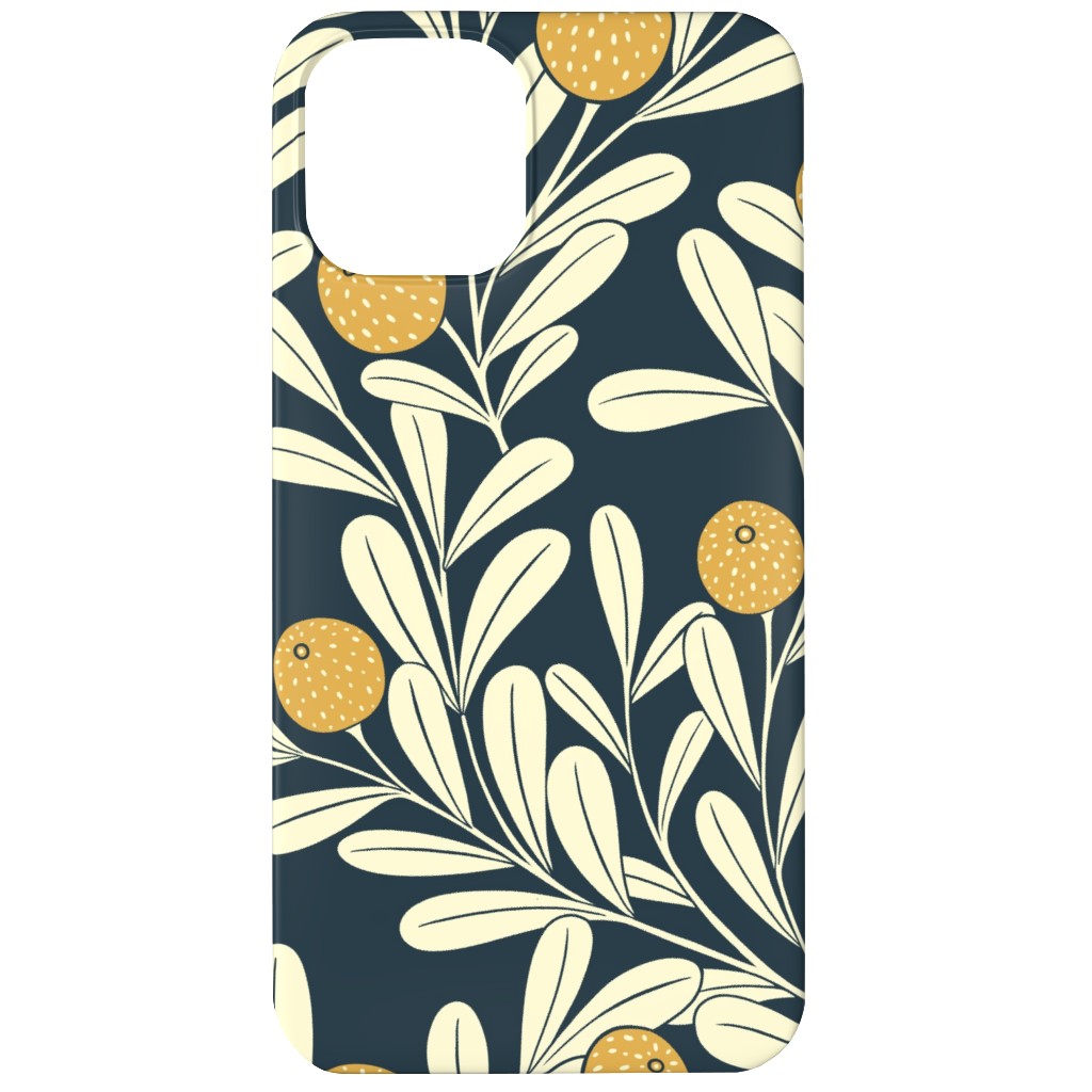 Waved Vines and Fruit - Dark Phone Case, Slim Case, Matte, iPhone 11, Multicolor