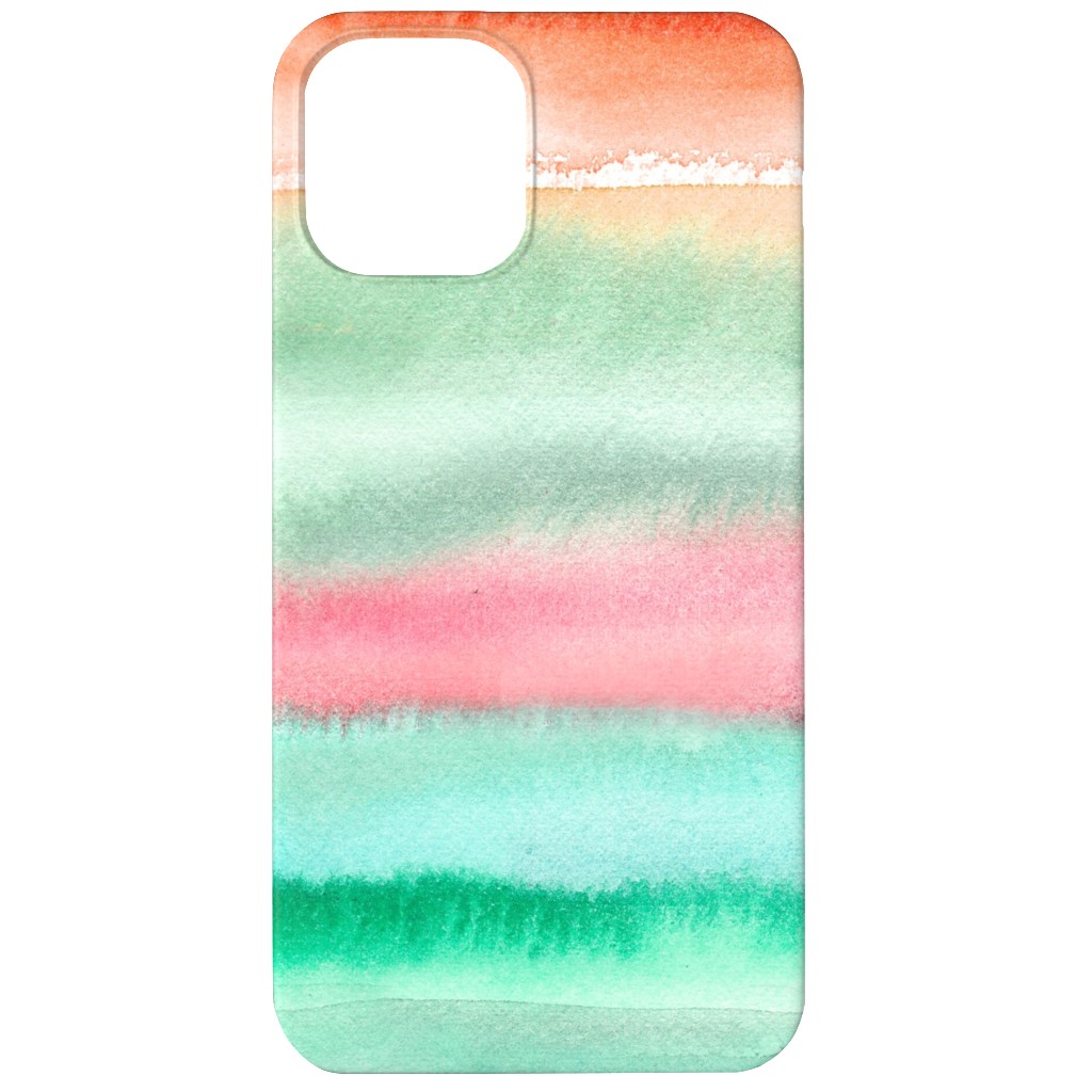Ombre Watercolor Sunset - Green & Pink Phone Case, Slim Case, Matte, iPhone 11, Multicolor