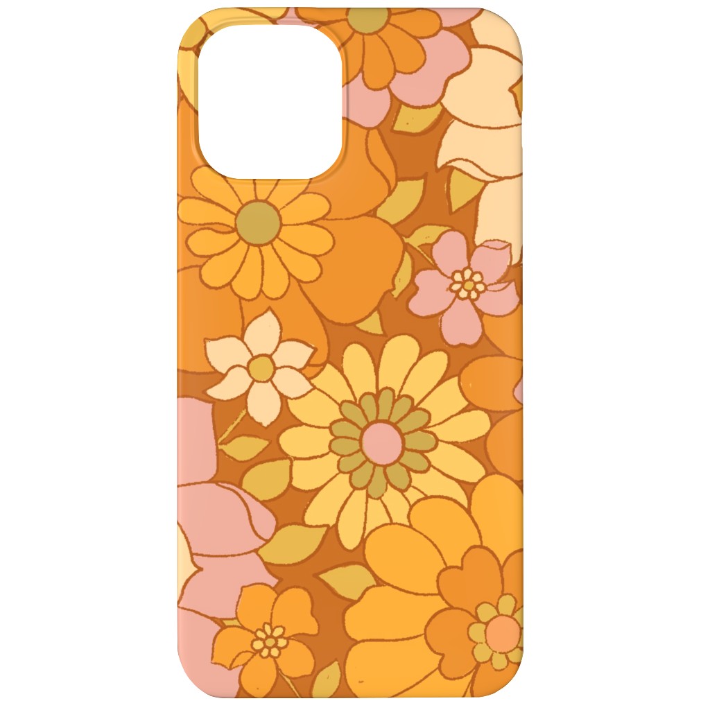 Avery Retro Floral Phone Case, Slim Case, Matte, iPhone 11, Orange