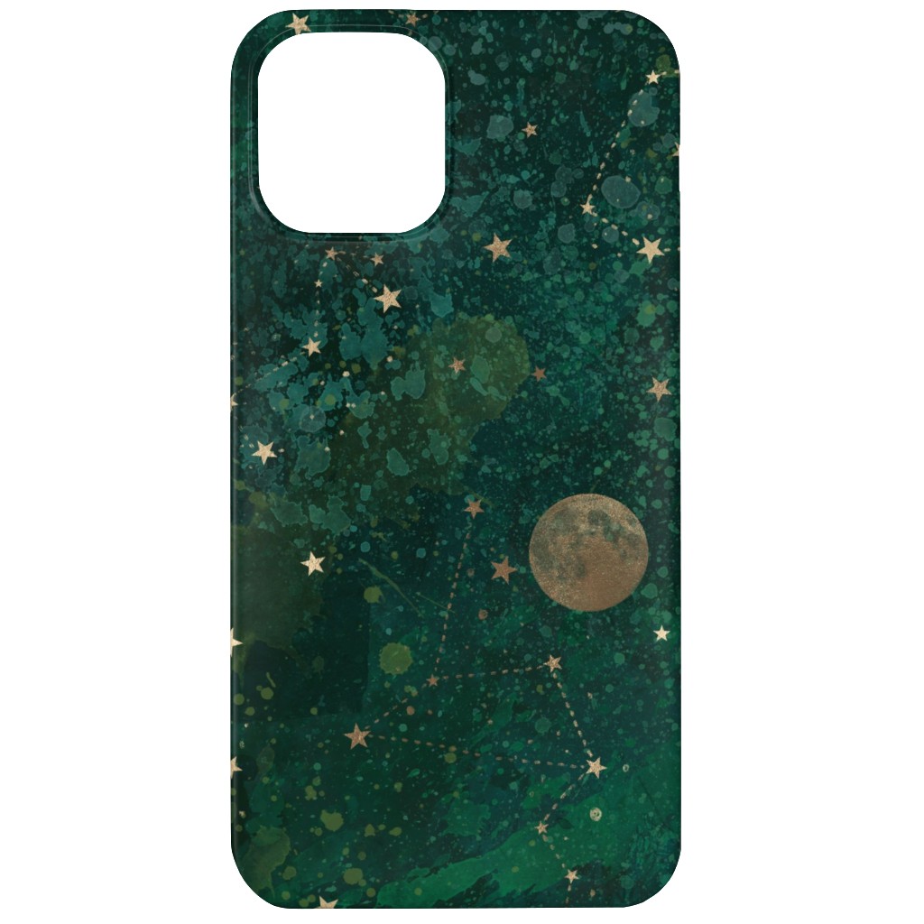 Moon and Stars - Green Phone Case, Slim Case, Matte, iPhone 11, Green, Classic Green