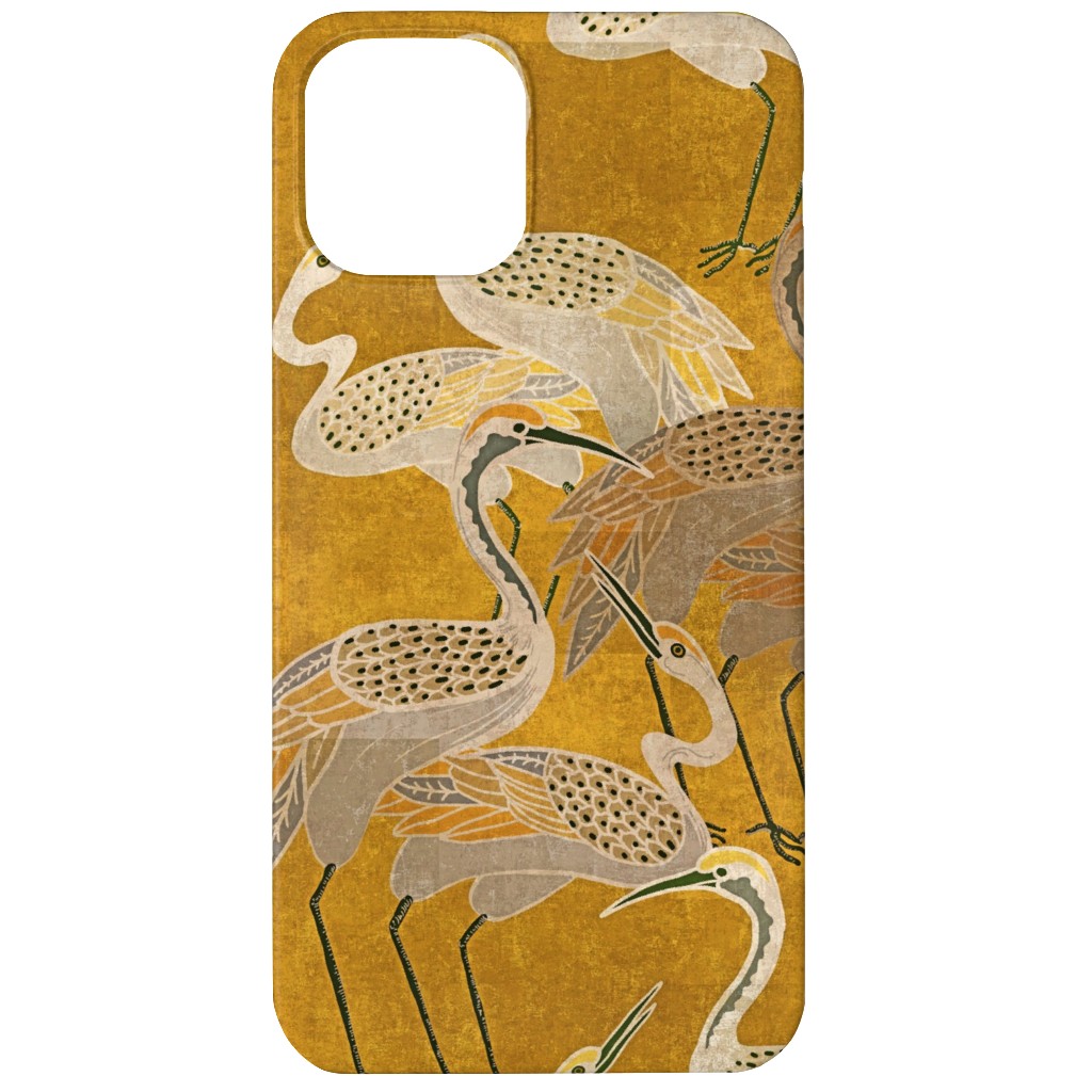 Deco Cranes - Golden Hour Phone Case, Slim Case, Matte, iPhone 11, Yellow, Classic Yellow