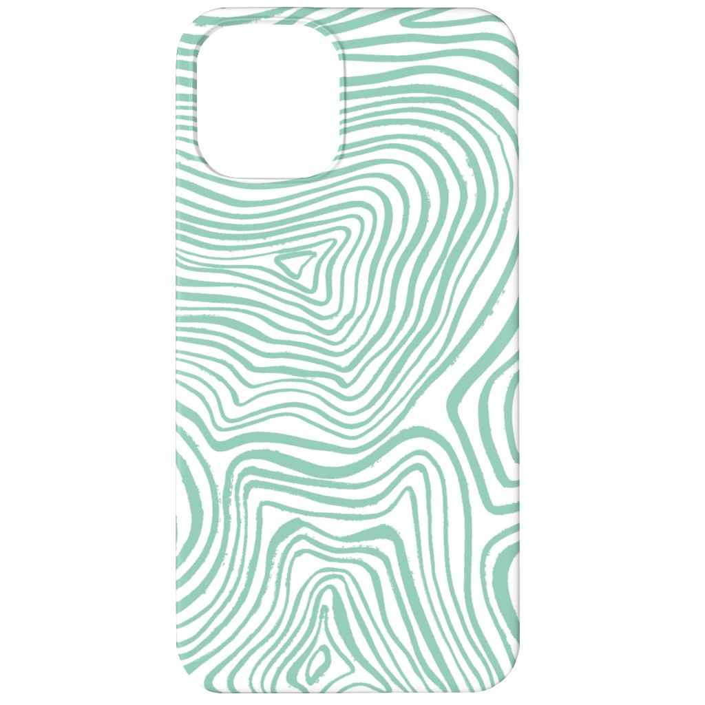 Abstract Wavy Lines - Green Phone Case, Slim Case, Matte, iPhone 11, Green, Classic Green