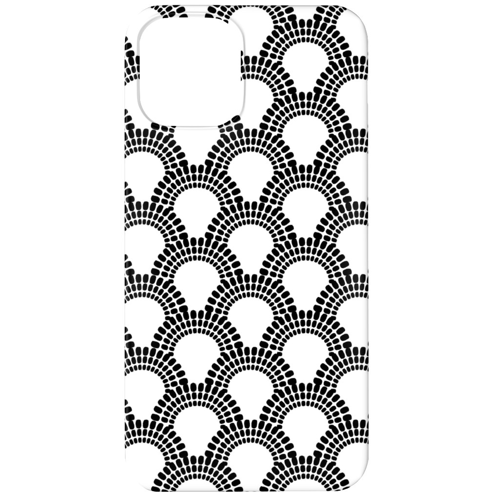 Scallops - Black and White Phone Case, Slim Case, Matte, iPhone 11, Black