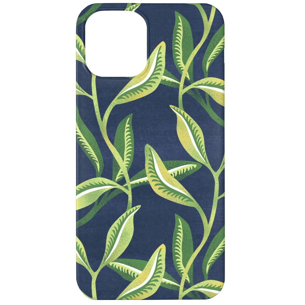 Green Leafy Vines - Blue and Green Phone Case, Slim Case, Matte, iPhone 11, Green