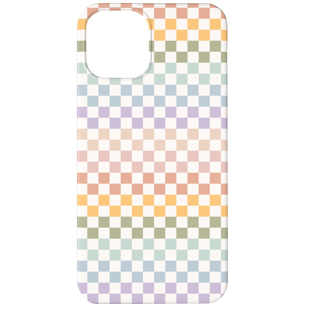 Boho Rainbow Checks Plaid - Multi Phone Case, Slim Case, Matte, iPhone 11, Multicolor