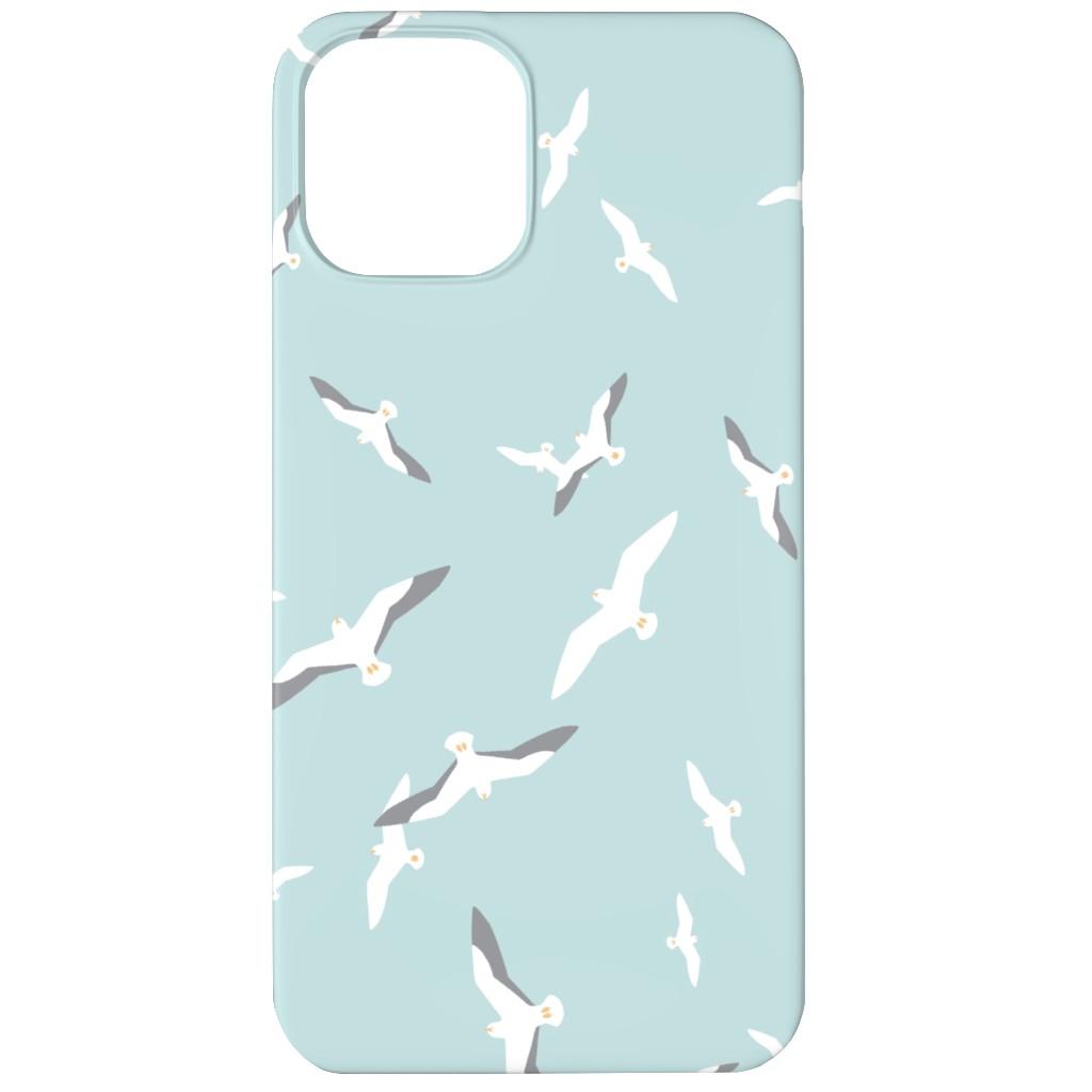 Flying Seagulls - Blue Phone Case, Slim Case, Matte, iPhone 11, Blue