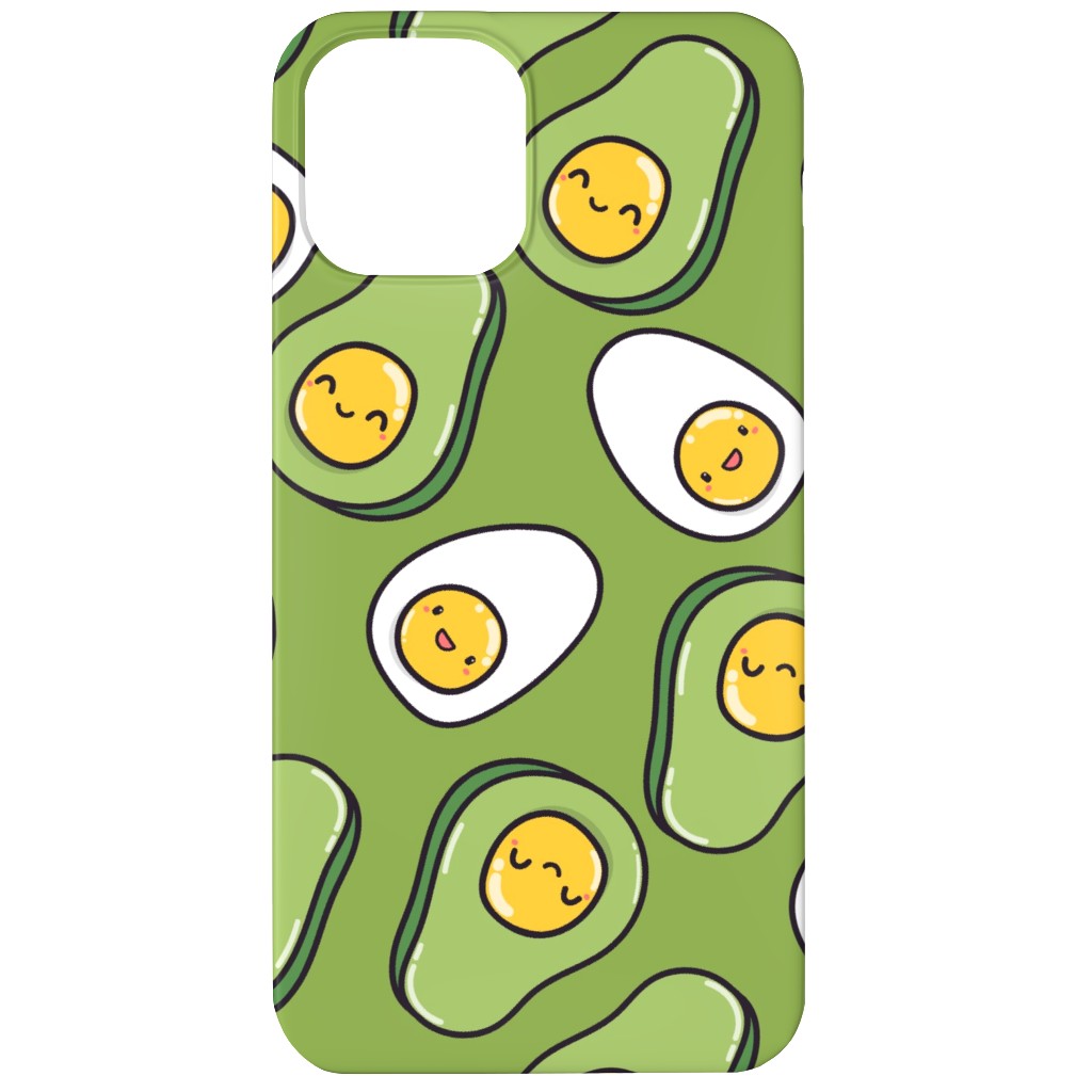 Cute Egg and Avocado - Green Phone Case, Slim Case, Matte, iPhone 11, Green
