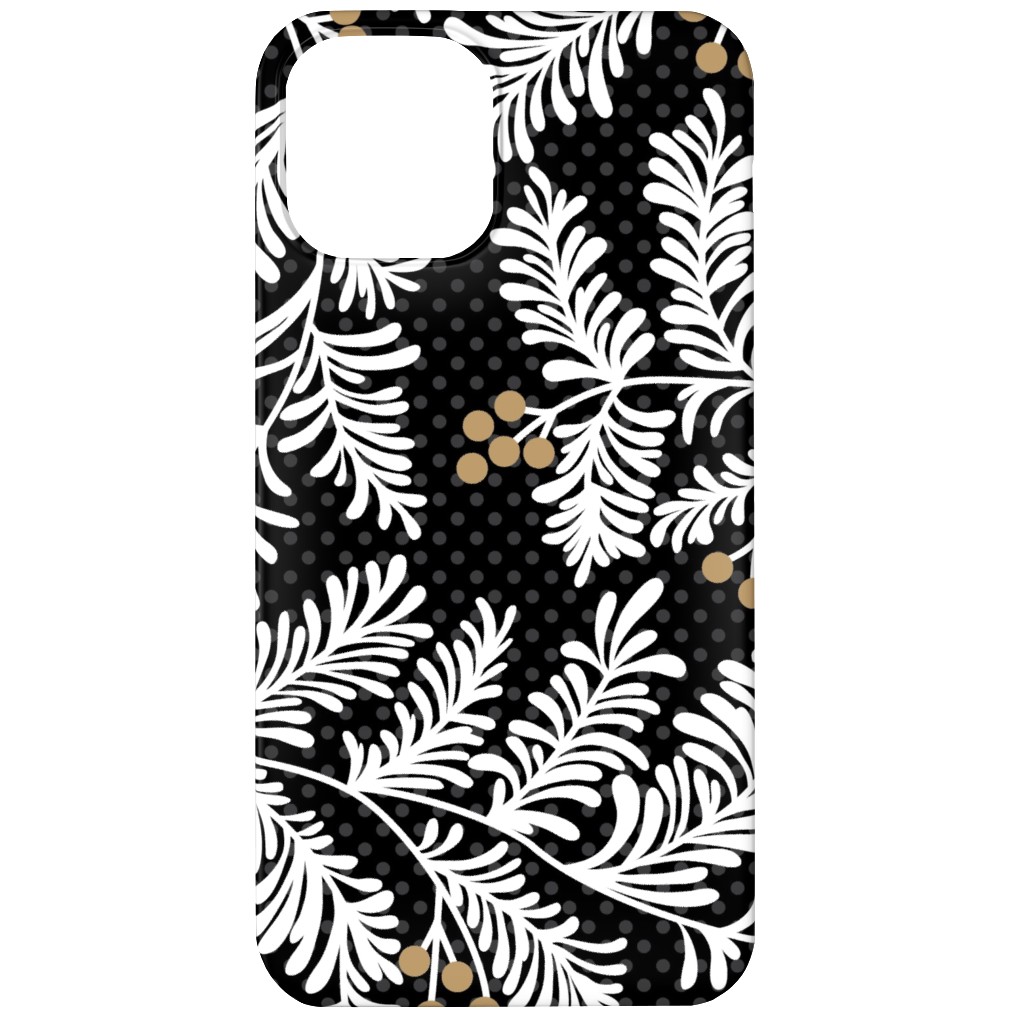 Winter Branches Phone Case, Slim Case, Matte, iPhone 11, Black, Charcoal