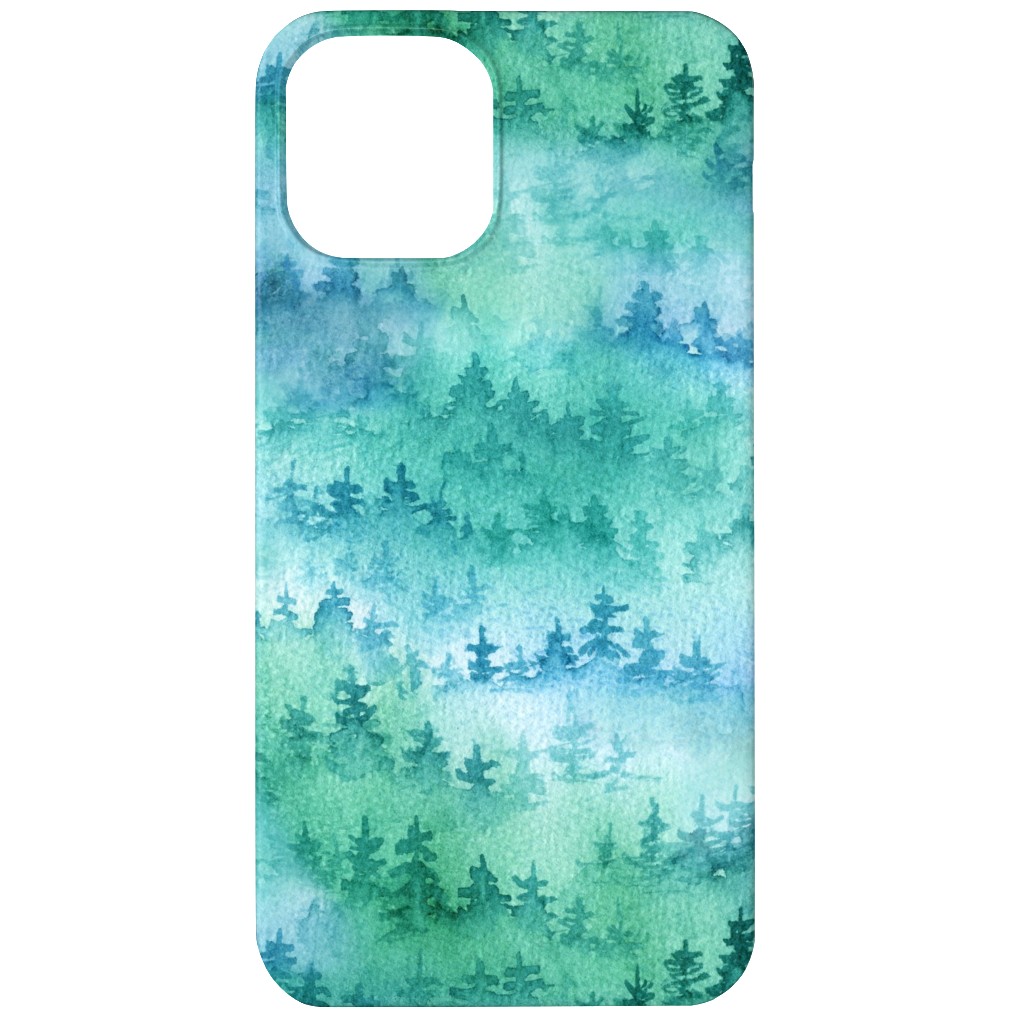 Watercolor Forest - Green and Blue Phone Case, Slim Case, Matte, iPhone 11, Green, Classic Green