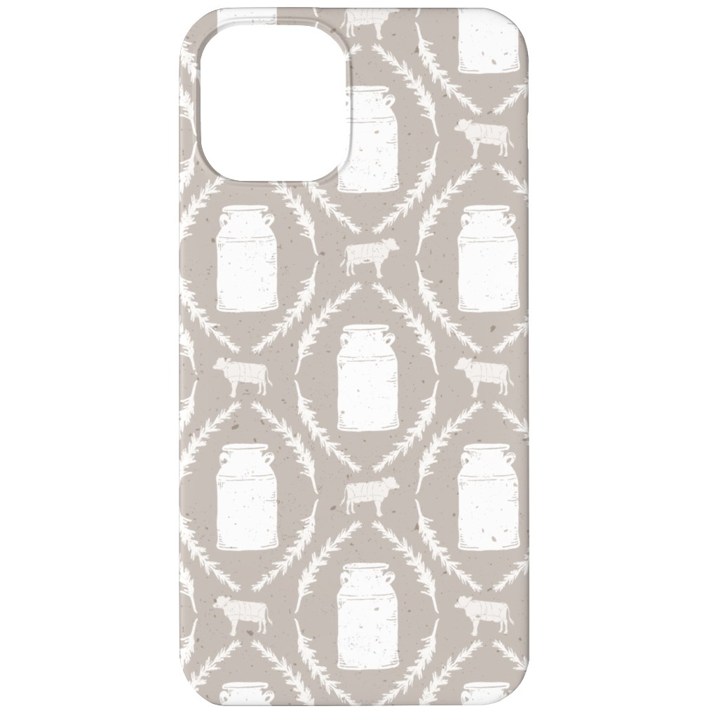 Cow and Farm Fresh Milk Jug Stripe - Brown Phone Case, Slim Case, Matte, iPhone 11, Beige