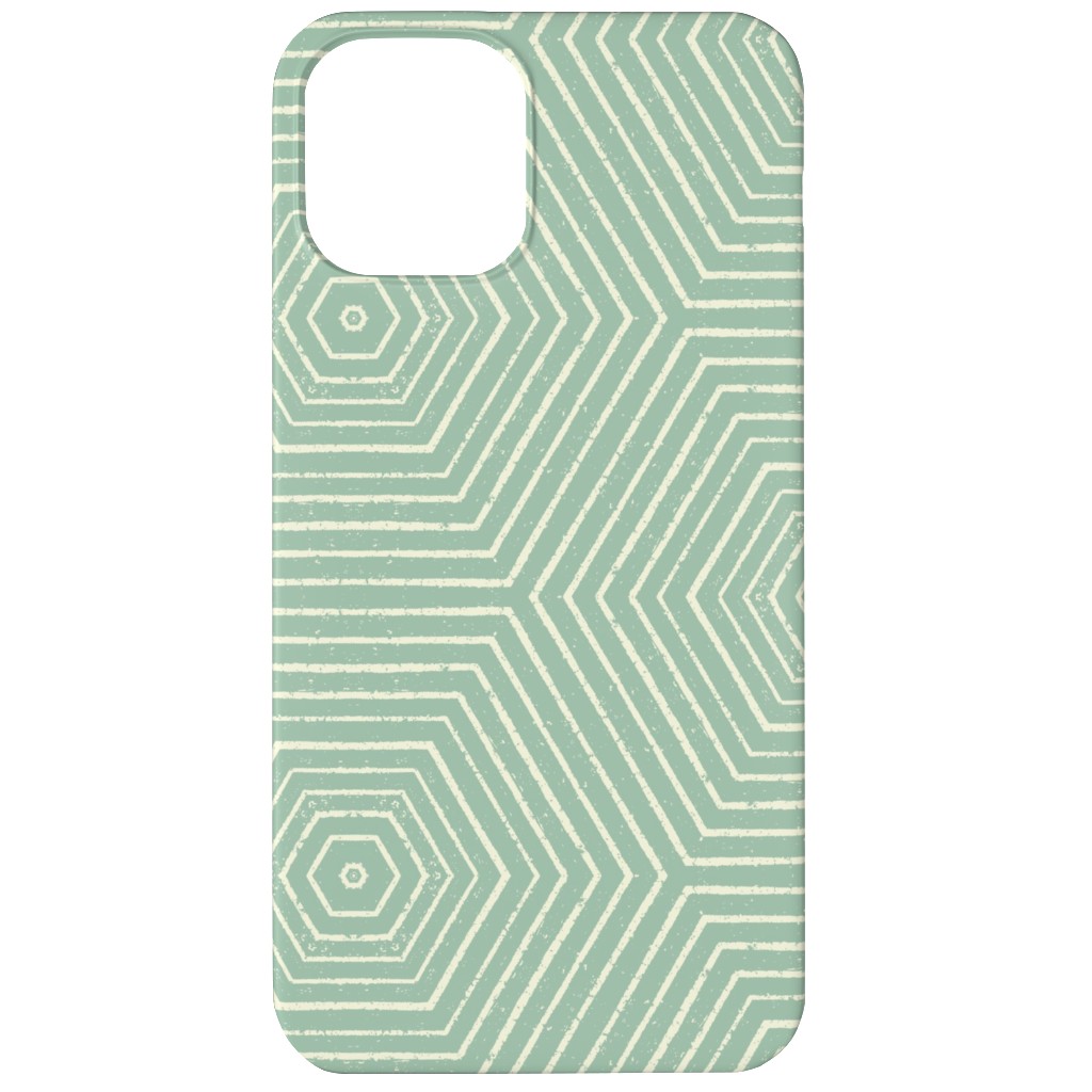 Concentric Hexagons Phone Case, Slim Case, Matte, iPhone 11, Green