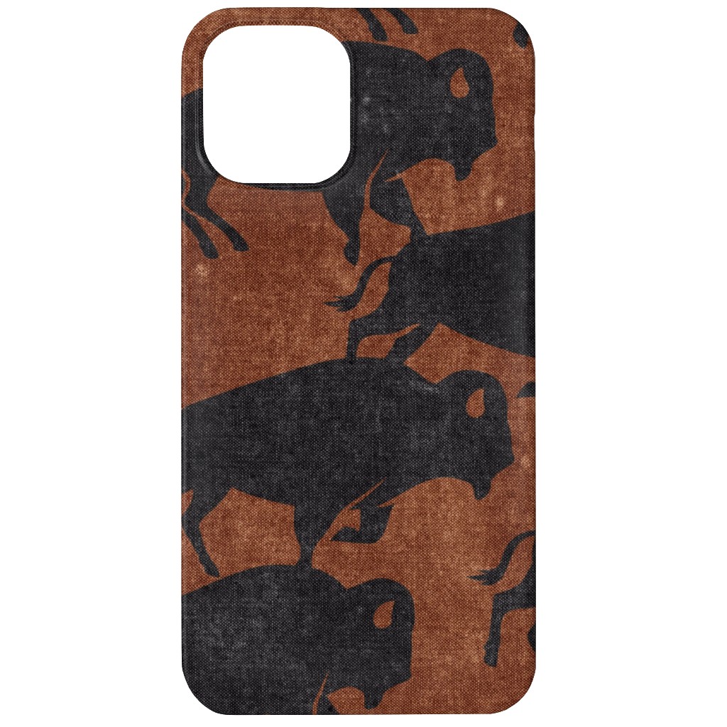 Bison Stampede - Inkwell on Brandywine Phone Case, Slim Case, Matte, iPhone 11, Brown, Brown