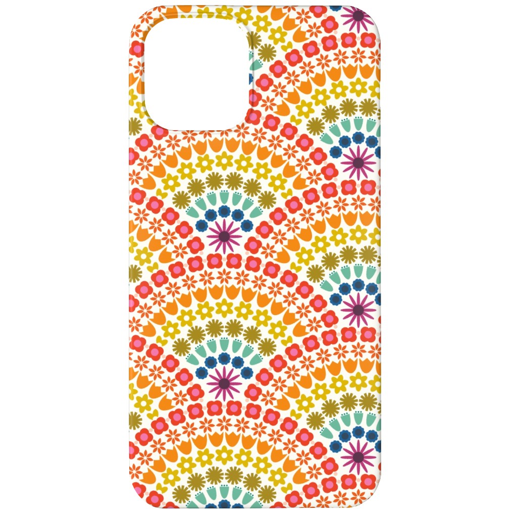 Rainbow Flower Scallops - Multi Phone Case, Silicone Liner Case, Matte, iPhone 12 Mini, Multicolor
