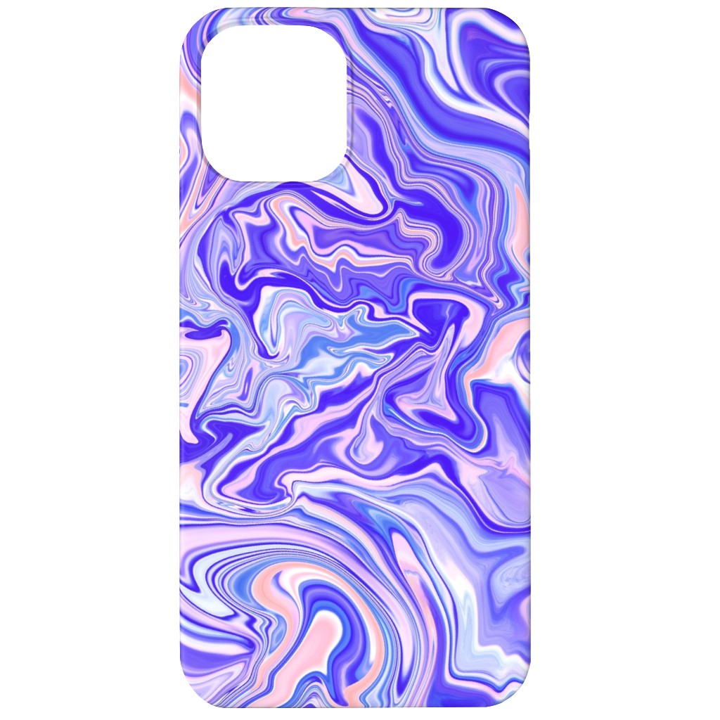 Love Spell Marble - Purple Coral Pink Phone Case, Silicone Liner Case, Matte, iPhone 12 Mini, Purple, Purple