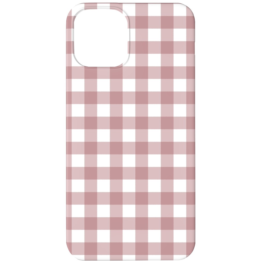 Gingham Check Phone Case, Silicone Liner Case, Matte, iPhone 12 Mini, Pink