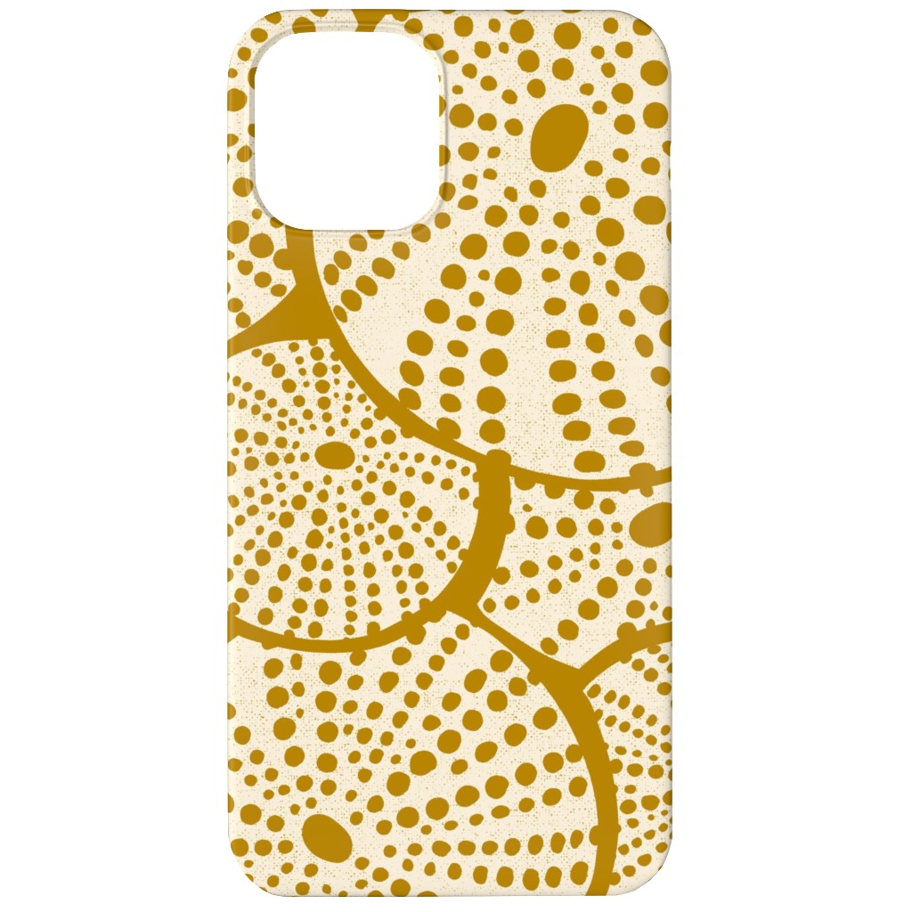 Bed of Nautical Sea Urchins - Ivory on Golden Yellow Phone Case, Silicone Liner Case, Matte, iPhone 12 Mini, Yellow, Classic Yellow