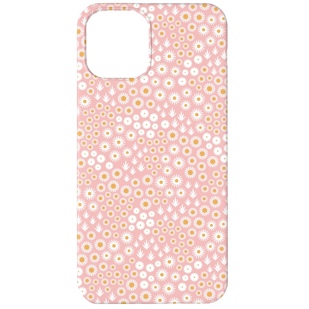 Ditsy Flowers - Pink Phone Case, Silicone Liner Case, Matte, iPhone 12 Mini, Pink, Bright Pink