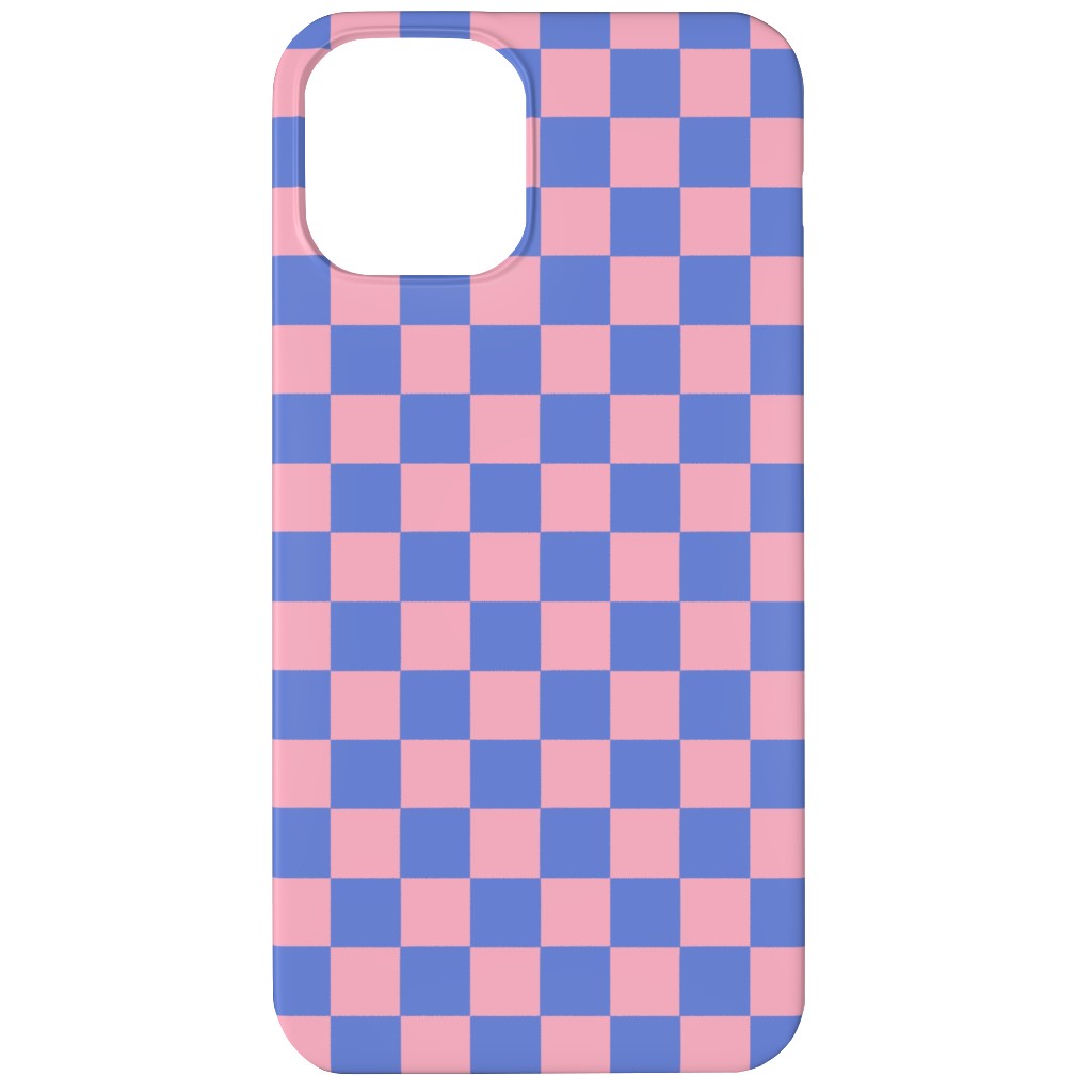 Fun Checkers - Pink and Purple Phone Case, Silicone Liner Case, Matte, iPhone 12 Mini, Pink