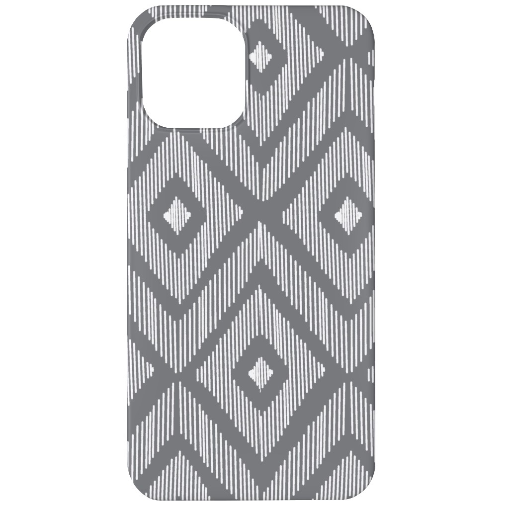 Ikat Phone Case, Silicone Liner Case, Matte, iPhone 12 Mini, Gray, Slate