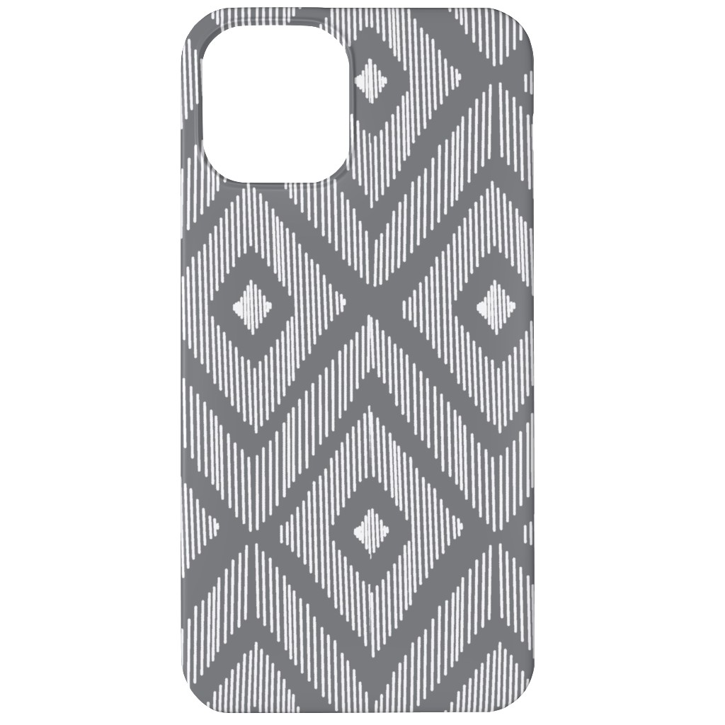 Ikat Phone Case, Silicone Liner Case, Matte, iPhone 12 Mini, Gray