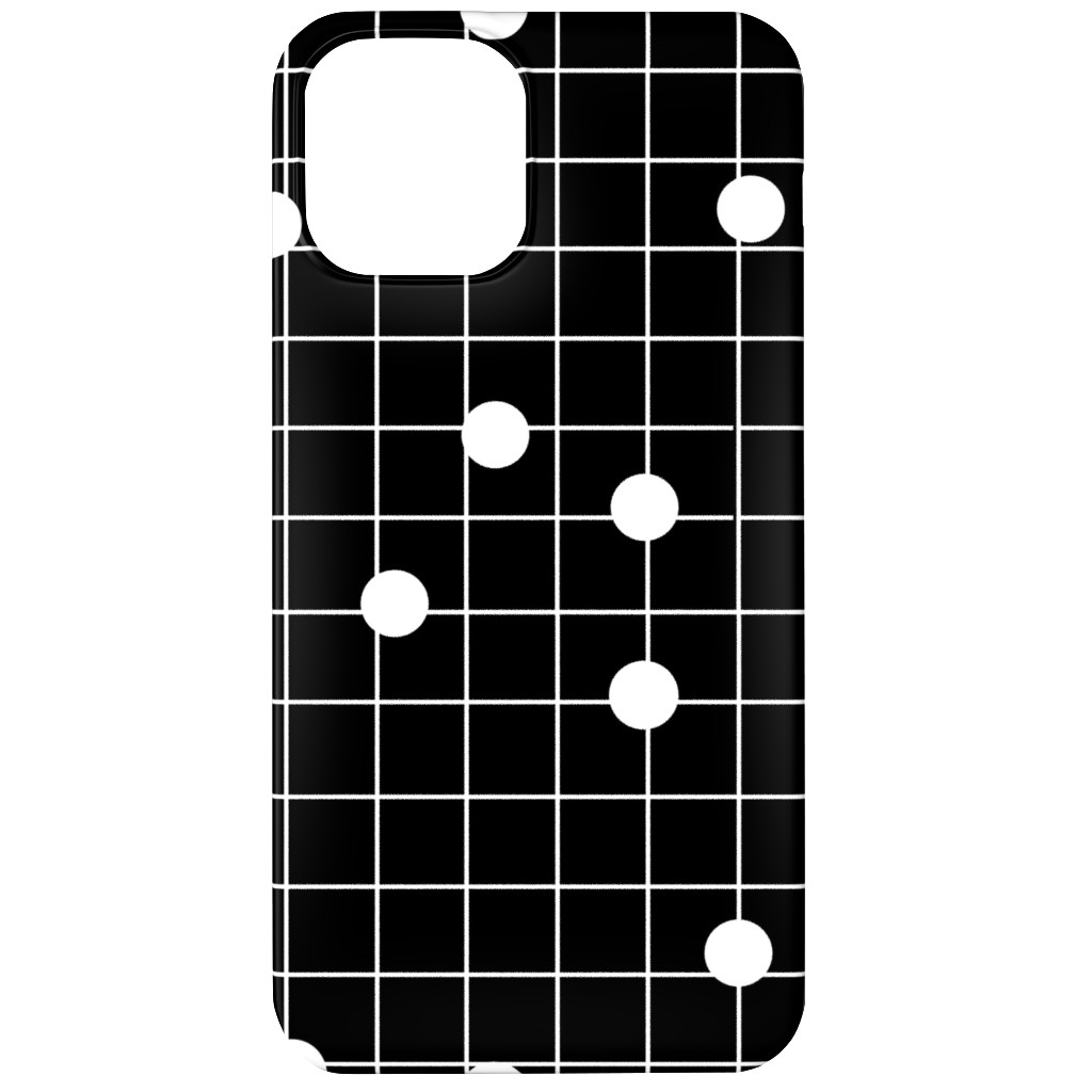 Dot Line - Black and White Phone Case, Silicone Liner Case, Matte, iPhone 12 Mini, Black, Black