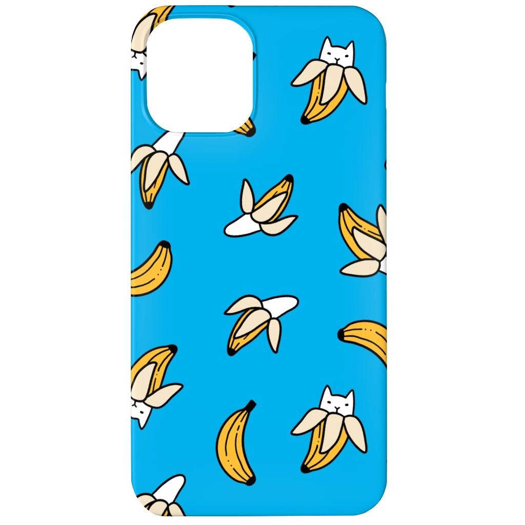 Funny Yummy Banana Cats - Blue Phone Case, Silicone Liner Case, Matte, iPhone 12 Mini, Blue, True Blue