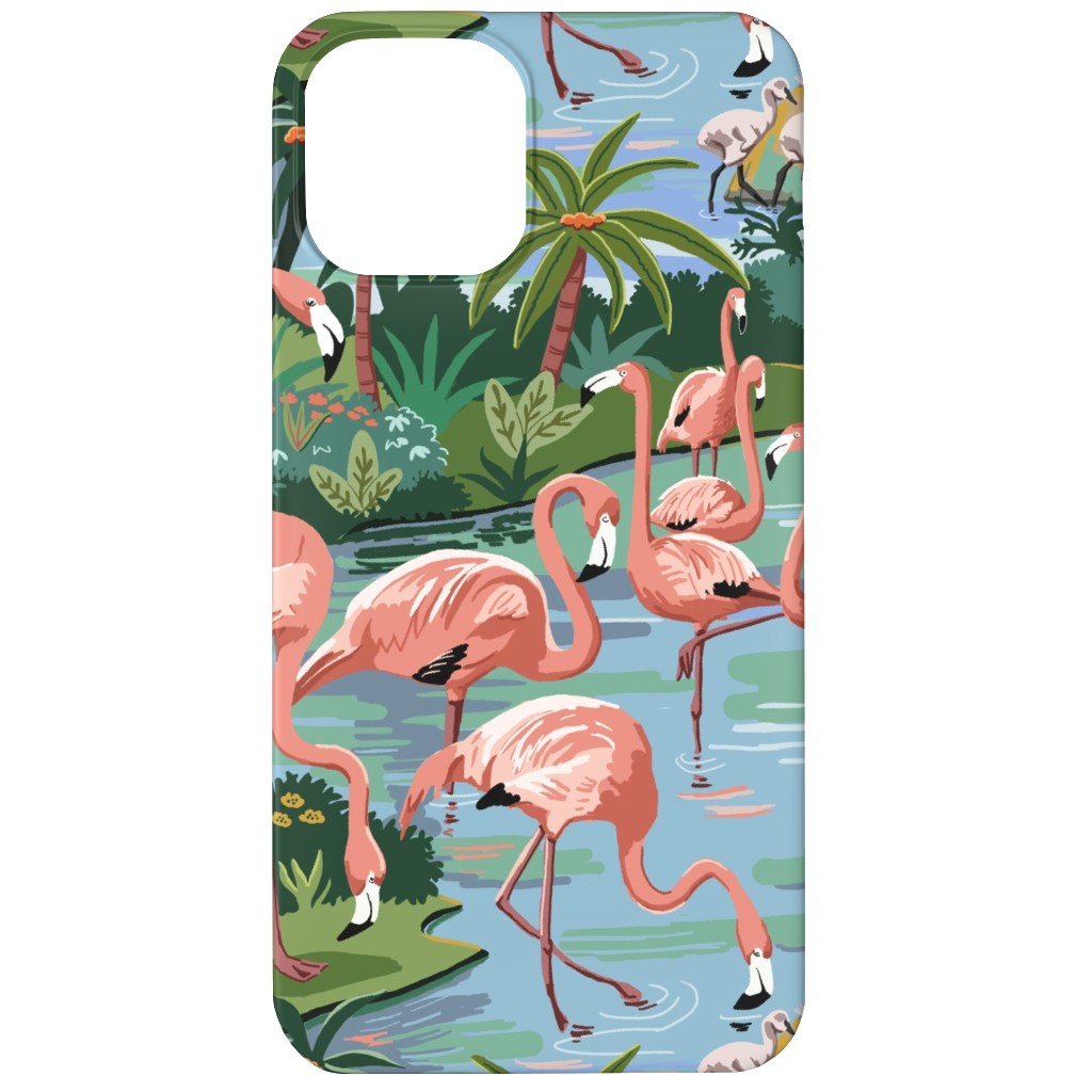 Flamingo Lagoon - Multi Phone Case, Silicone Liner Case, Matte, iPhone 12 Mini, Multicolor