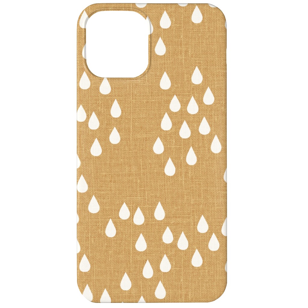 Scattered Rain Drops - Mustard Yellow Phone Case, Silicone Liner Case, Matte, iPhone 12 Mini, Yellow, Classic Yellow