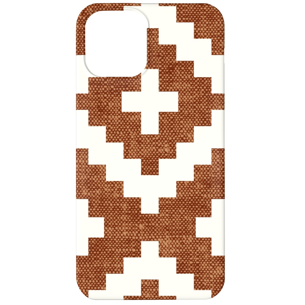 Geometric Woven Aztec - Ginger Phone Case, Silicone Liner Case, Matte, iPhone 12 Mini, Brown, Brown