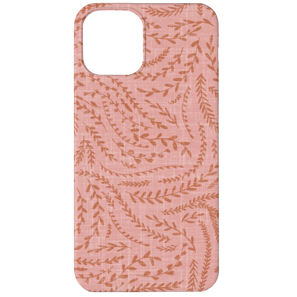 Notion - Fine Floral - Pink and Rust Phone Case, Slim Case, Matte, iPhone 12 Mini, Pink, Bright Pink