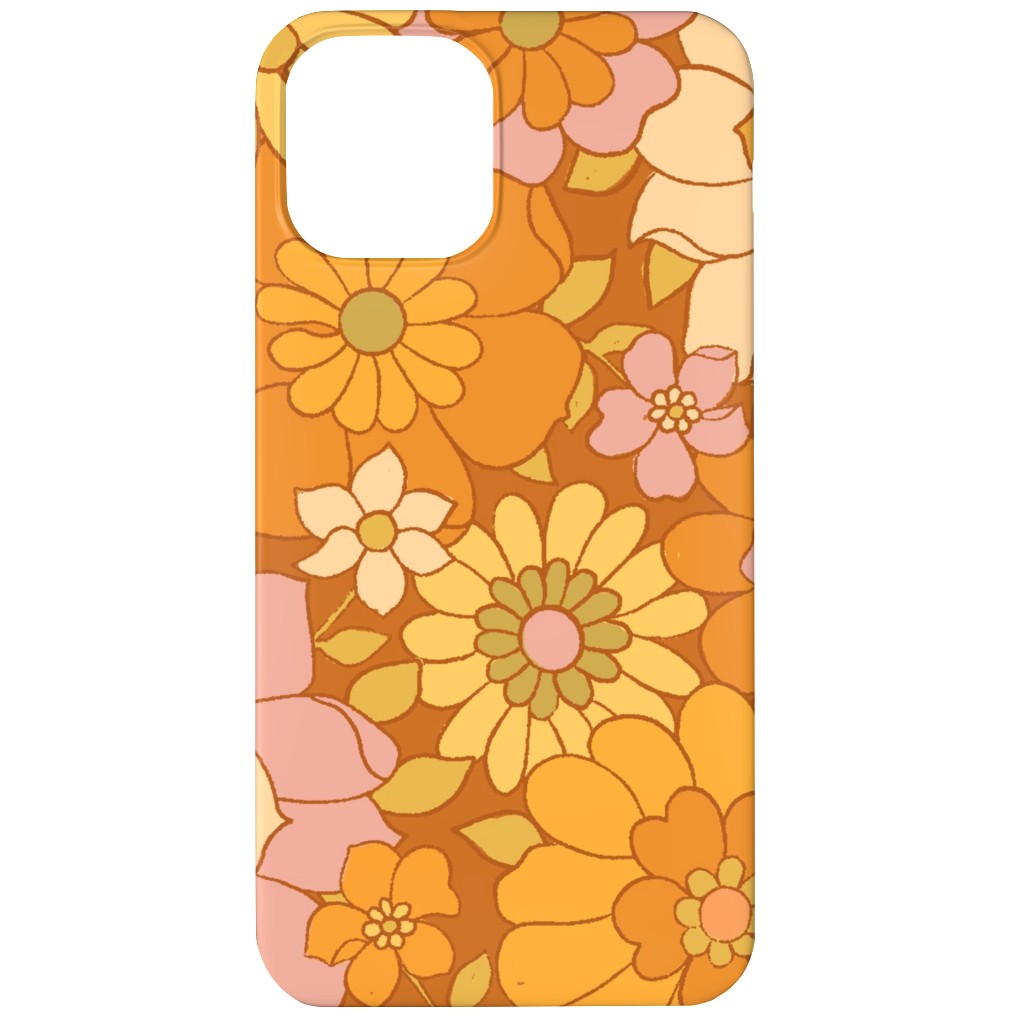 Avery Retro Floral Phone Case, Slim Case, Matte, iPhone 12 Mini, Orange