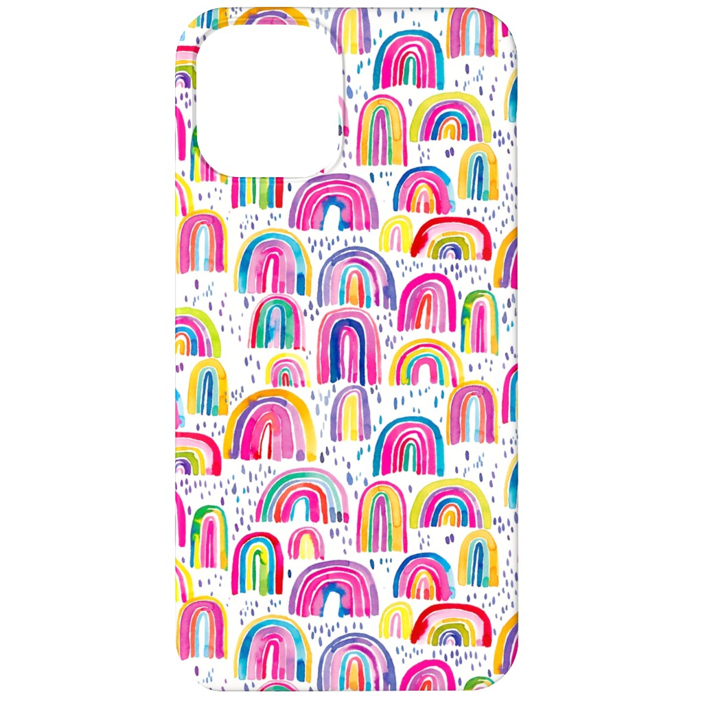 Rainbows Watercolor - Multi Phone Case, Slim Case, Matte, iPhone 12 Mini, Multicolor