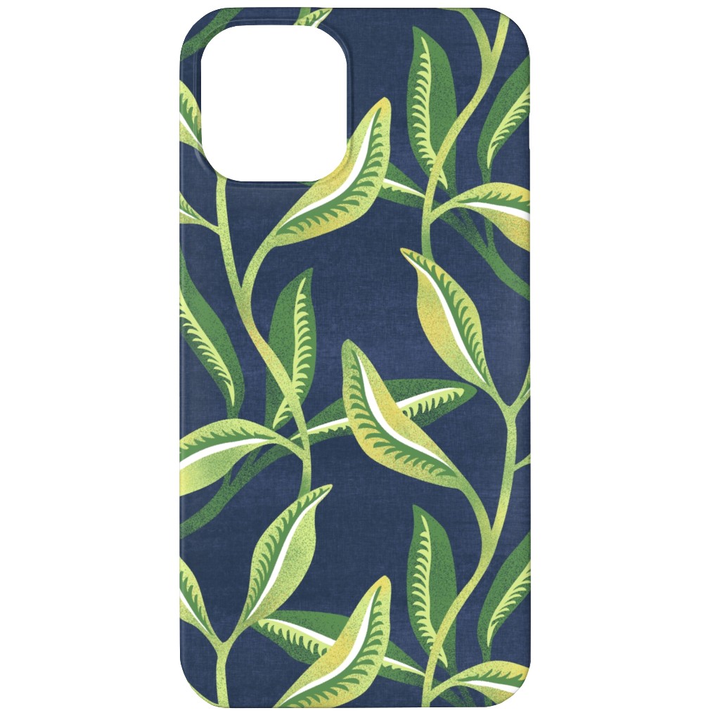 Green Leafy Vines - Blue and Green Phone Case, Slim Case, Matte, iPhone 12 Mini, Green